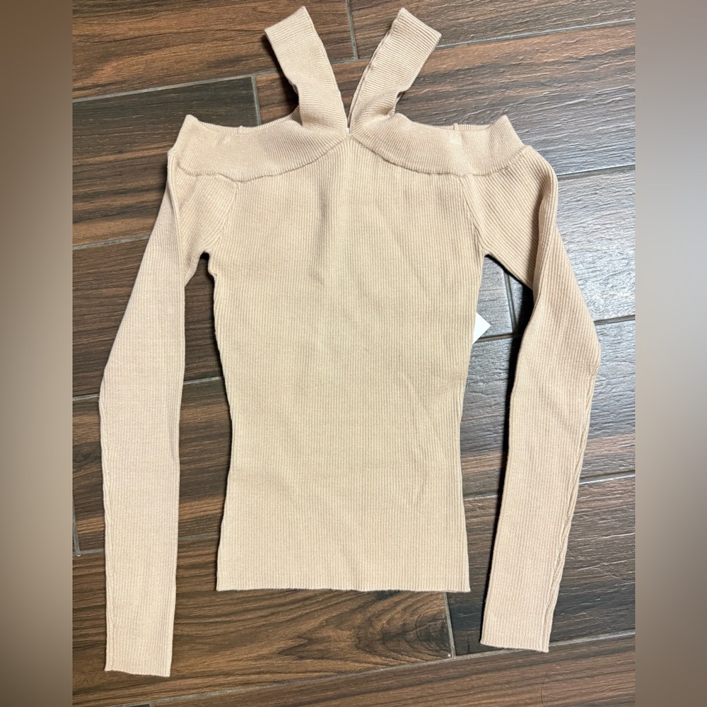 Hyfve Double Zero Ribbed Knit Top in Taupe
